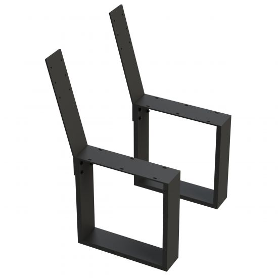Preview: DanDiBo 2x Metal Bench Legs Black with Backrest Set Solid DIY Bench Feet 96478 Seat Frame for Garden Bench Robust and Stable
