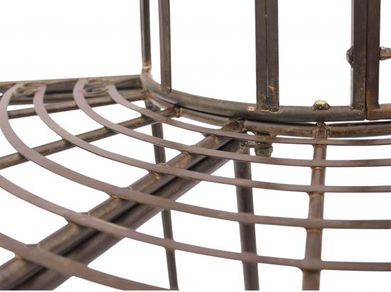 DanDiBo Baumbank Halbrund Metall Wetterfest Braun 127 cm 3 Sitzer 121071 Gartenbank mit Rückenlehne Rundbank Parkbank Bank Outdoor Sitzbank