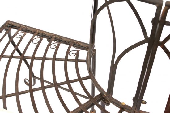 DanDiBo Baumbank Halbrund Metall Wetterfest Braun 127 cm 3 Sitzer 121071 Gartenbank mit Rückenlehne Rundbank Parkbank Bank Outdoor Sitzbank