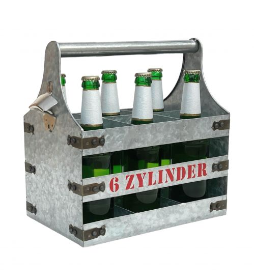 DanDiBo Bierträger Metall mit Öffner Flaschenträger 6 Zylinder V6 96402 Flaschenträger Flaschenöffner Flaschenkorb Männerhandtasche Männergeschenke