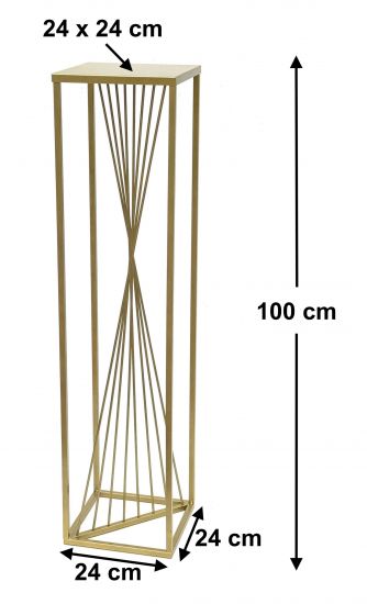 DanDiBo Flower Stool Metal Gold Square 100 cm Flower Stand Side Table 96567 Flower Column Design Modern Plant Stand Plant Stool