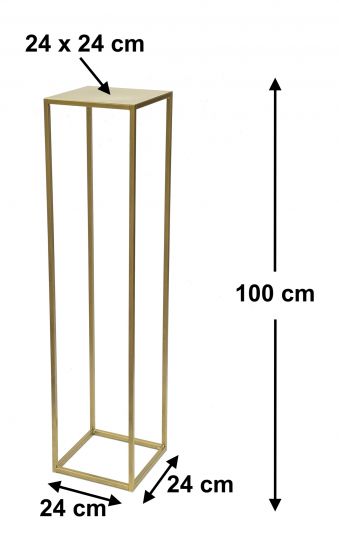 DanDiBo Flower Stool Metal Gold Square 100 cm Flower Stand Side Table 96570 Flower Column Modern Plant Stand Plant Stool