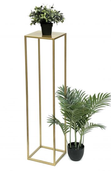 DanDiBo Flower Stool Metal Gold Square 100 cm Flower Stand Side Table 96570 Flower Column Modern Plant Stand Plant Stool