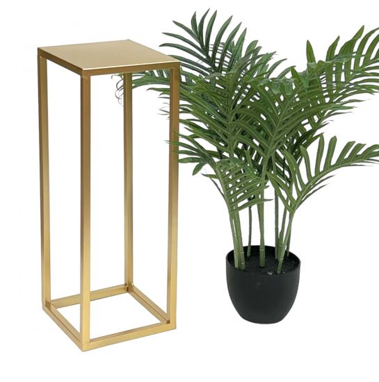 DanDiBo Blumenhocker Metall Gold Eckig 50 cm Blumenständer Beistelltisch 96506 S Blumensäule Modern Pflanzenständer Pflanzenhocker