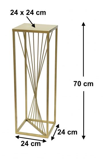 DanDiBo Flower Stool Metal Gold Angular 70 cm Flower Stand Side Table 96565 Flower Column Design Modern Plant Stand Plant Stool