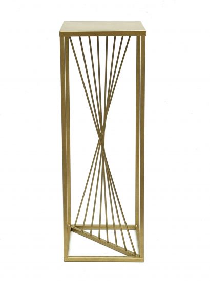 DanDiBo Flower Stool Metal Gold Angular 70 cm Flower Stand Side Table 96565 Flower Column Design Modern Plant Stand Plant Stool