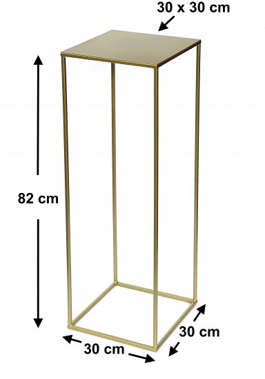 Preview: DanDiBo Blumenhocker Metall Gold Eckig L 82 cm Blumenständer Beistelltisch 96406 Blumensäule Modern Pflanzenständer Pflanzenhocker