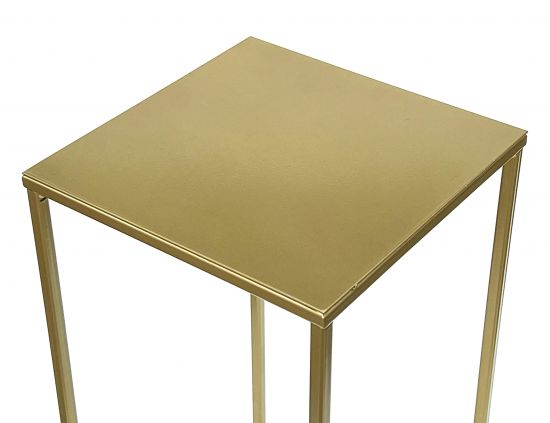 Preview: DanDiBo Blumenhocker Metall Gold Eckig M 62 cm Blumenständer Beistelltisch 96406 Blumensäule Modern Pflanzenständer Pflanzenhocker
