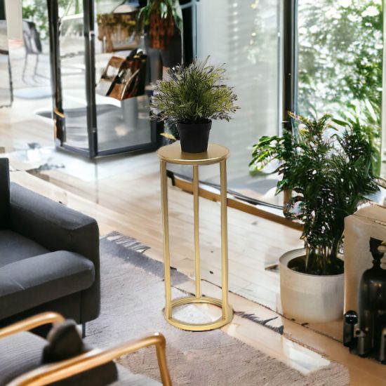 DanDiBo Flower Stool Metal Gold Round 50 cm Flower Stand Side Table 96510 S Flower Column Modern Plant Stand Plant Stool