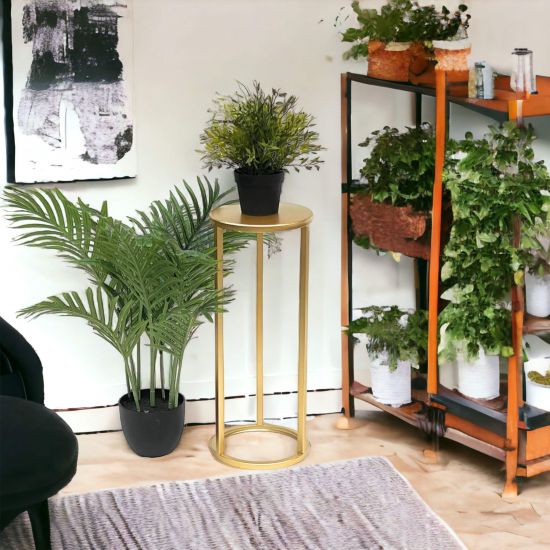 DanDiBo Flower Stool Metal Gold Round 50 cm Flower Stand Side Table 96510 S Flower Column Modern Plant Stand Plant Stool
