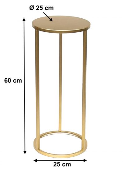 Preview: DanDiBo Blumenhocker Metall Gold Rund 60 cm Blumenständer Beistelltisch 96510 M Blumensäule Modern Pflanzenständer Pflanzenhocker