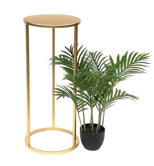 DanDiBo Blumenhocker Metall Gold Rund 70 cm Blumenständer Beistelltisch 96510 L Blumensäule Modern Pflanzenständer Pflanzenhocker