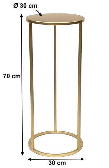 DanDiBo Blumenhocker Metall Gold Rund 70 cm Blumenständer Beistelltisch 96510 L Blumensäule Modern Pflanzenständer Pflanzenhocker