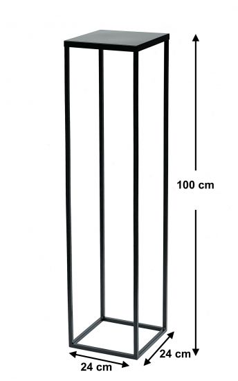 DanDiBo Blumenhocker Metall Schwarz 100 cm Eckig Blumenständer Beistelltisch FRA-006 Blumensäule Modern Pflanzenständer Pflanzenhocker