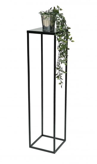 DanDiBo Blumenhocker Metall Schwarz 100 cm Eckig Blumenständer Beistelltisch FRA-006 Blumensäule Modern Pflanzenständer Pflanzenhocker