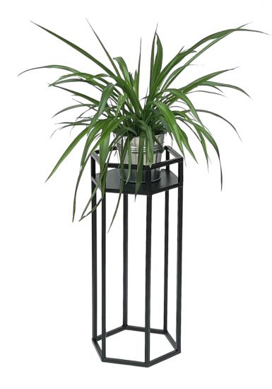 DanDiBo Blumenhocker Metall Schwarz 6eck 50 cm Blumenständer Blumensäule 96453 S Pflanzenhocker Modern Pflanzenständer