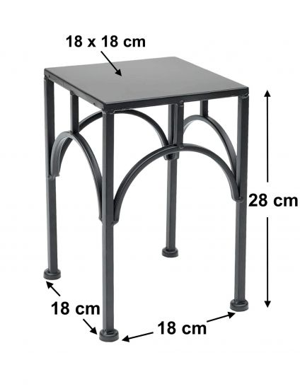 DanDiBo Flower Stool Metal Black Angular 28 cm Flower Stand Flower Column 96449 S Plant Stool Modern Plant Stand