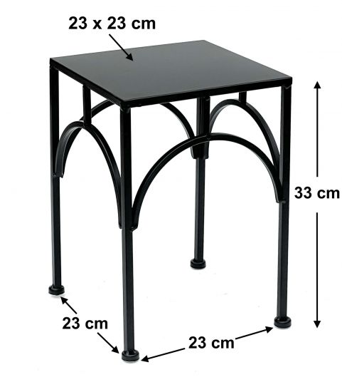 DanDiBo Flower Stool Metal Black Angular 33 cm Flower Stand Flower Column 96449 M Plant Stool Modern Plant Stand