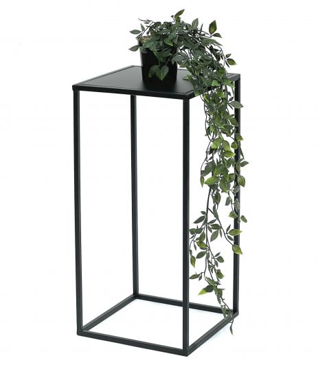 DanDiBo Blumenhocker Metall Schwarz Eckig 50 cm Blumenständer Beistelltisch 96312 S Blumensäule Modern Pflanzenständer Pflanzenhocker