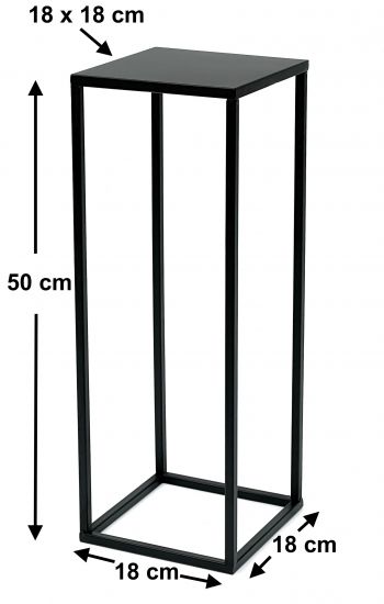 DanDiBo Blumenhocker Metall Schwarz Eckig 50 cm Blumenständer Beistelltisch 96315 S Blumensäule Modern Pflanzenständer Pflanzenhocker