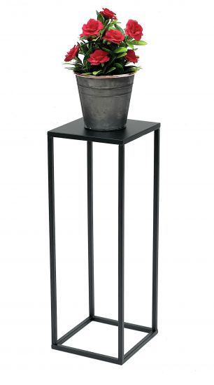DanDiBo Blumenhocker Metall Schwarz Eckig 50 cm Blumenständer Beistelltisch 96315 S Blumensäule Modern Pflanzenständer Pflanzenhocker