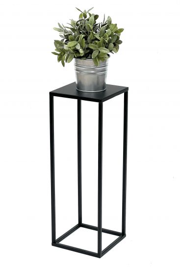 DanDiBo Blumenhocker Metall Schwarz Eckig 50 cm Blumenständer Beistelltisch 96315 S Blumensäule Modern Pflanzenständer Pflanzenhocker