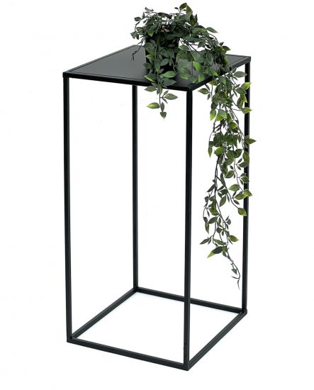 DanDiBo Blumenhocker Metall Schwarz Eckig 60 cm Blumenständer Beistelltisch 96312 L Blumensäule Modern Pflanzenständer Pflanzenhocker