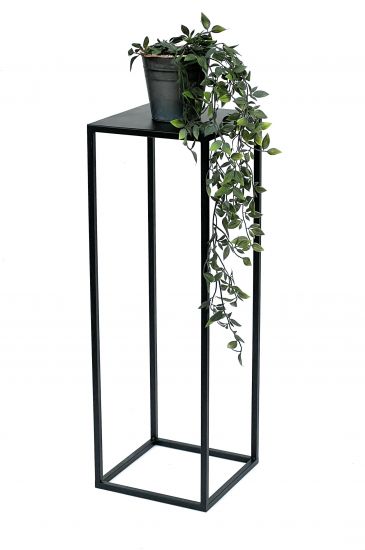 DanDiBo Blumenhocker Metall Schwarz Eckig 70 cm Blumenständer Beistelltisch 96350 Blumensäule Modern Pflanzenständer Pflanzenhocker