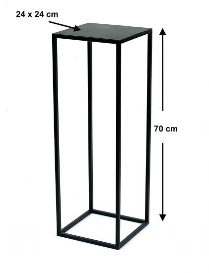 DanDiBo Blumenhocker Metall Schwarz Eckig 70 cm Blumenständer Beistelltisch 96350 Blumensäule Modern Pflanzenständer Pflanzenhocker
