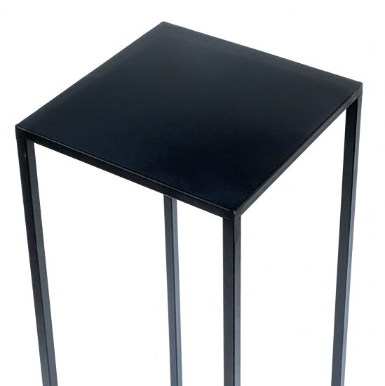 DanDiBo Blumenhocker Metall Schwarz Eckig 70 cm Blumenständer Beistelltisch 96350 Blumensäule Modern Pflanzenständer Pflanzenhocker