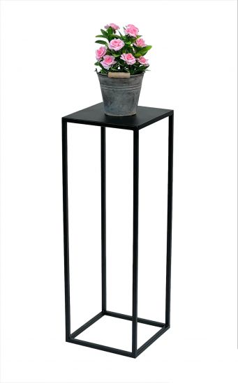 DanDiBo Blumenhocker Metall Schwarz Eckig 70 cm Blumenständer Beistelltisch 96350 Blumensäule Modern Pflanzenständer Pflanzenhocker