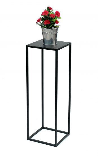 DanDiBo Blumenhocker Metall Schwarz Eckig 70 cm Blumenständer Beistelltisch 96350 Blumensäule Modern Pflanzenständer Pflanzenhocker