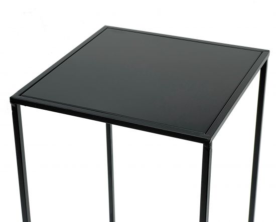 DanDiBo Blumenhocker Metall Schwarz Eckig Blumenständer Beistelltisch 96312 2er Set Blumensäule Modern Pflanzenständer Pflanzenhocker