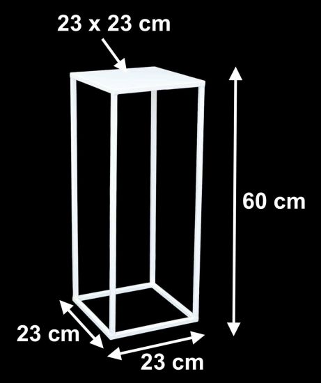 DanDiBo Blumenhocker Metall Weiß Eckig 60 cm Blumenständer Beistelltisch 96482 M Blumensäule Modern Pflanzenständer Pflanzenhocker