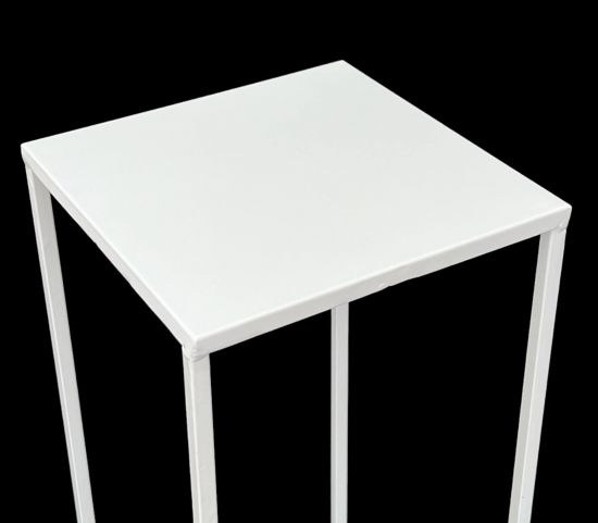 DanDiBo Blumenhocker Metall Weiß Eckig 60 cm Blumenständer Beistelltisch 96482 M Blumensäule Modern Pflanzenständer Pflanzenhocker