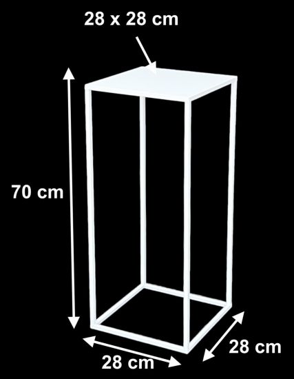 DanDiBo Flower Stool Metal White Square 70 cm Flower Stand Side Table 96482 L Flower Column Modern Plant Stand Plant Stool