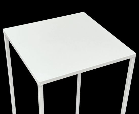 DanDiBo Flower Stool Metal White Square 70 cm Flower Stand Side Table 96482 L Flower Column Modern Plant Stand Plant Stool
