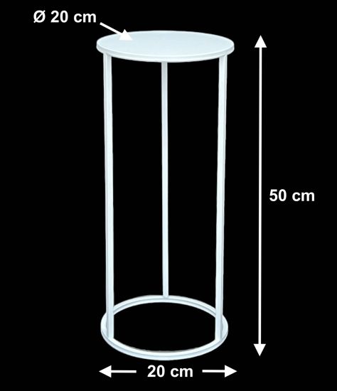 DanDiBo Blumenhocker Metall Weiß Rund 50 cm Blumenständer Beistelltisch 96483 S Blumensäule Modern Pflanzenständer Pflanzenhocker