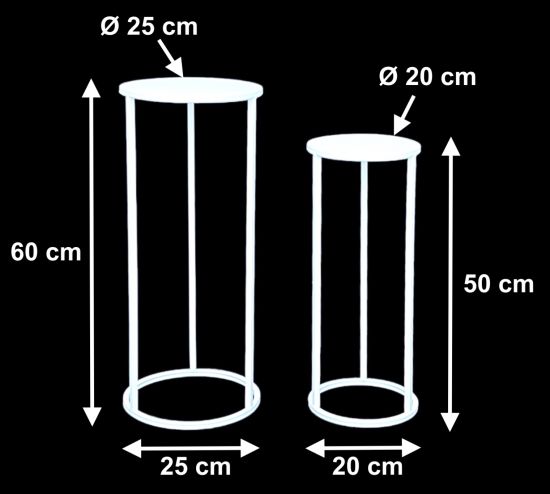 DanDiBo Blumenhocker Metall Weiß Rund Blumenständer Beistelltisch 96483 2er Set Blumensäule Modern Pflanzenständer Pflanzenhocker