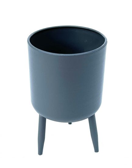 DanDiBo Flower Pot with Feet Plant Pot Planter with Legs Metal Grey 17 cm 96260 S Modern Plant Stand