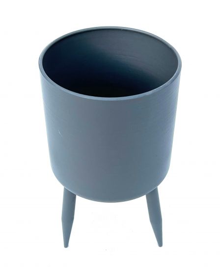 DanDiBo Blumentopf mit Füßen Pflanztopf Blumenkübel mit Beinen Metall Grau 2er Set 96260 Modern Pflanzenständer