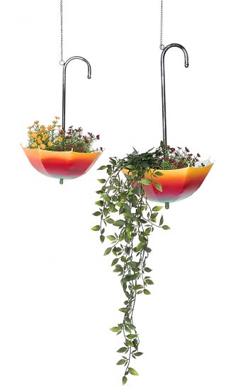 DanDiBo Blumenampel Metall Hängeampel mit Topf Innen Außen Regenschirm