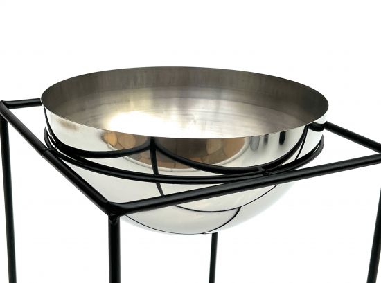 DanDiBo Blumenhocker Metall mit Topf Schwarz Silber Blumenständer 96256 2er Set Blumensäule Modern Pflanzenständer Pflanzenhocker