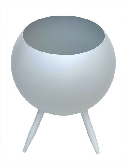 DanDiBo Blumenhocker Metall mit Topf Weiß 23 cm Blumenständer 96259 M Blumensäule Modern Pflanzenständer Pflanzenhocker