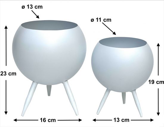 DanDiBo Flower Stool Metal with Pot White Flower Stand 96259 Set of 2 Flower Column Modern Plant Stand Plant Stool