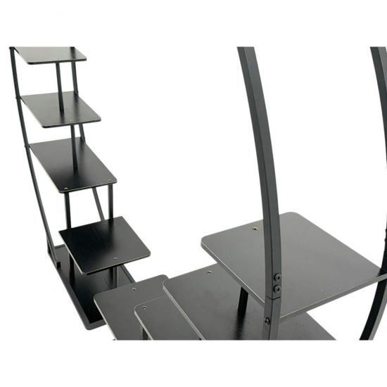 DanDiBo Blumenregal indoor 170 cm Hoch Metall Schwarz Rund 96586 Blumentreppe Groß Halbrund Pflanzenständer Modern Design
