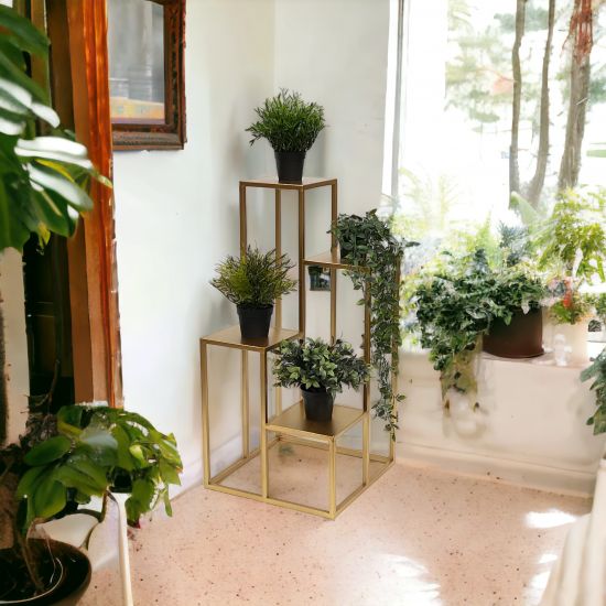 DanDiBo Flower Staircase Metal Gold 82 cm Plant Staircase Flower Stand 96505 Flower Column Modern Plant Stand Flower Stool