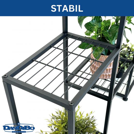 DanDiBo Blumenregal indoor Metall Schwarz 6 Ebenen 96578 Blumentreppe Modern Pflanzentreppe Design Pflanzenregal
