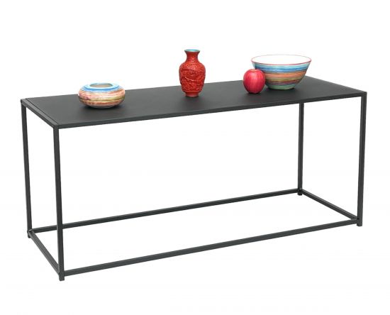 DanDiBo Couchtisch Schwarz Metall Eckig 110x50x40 cm Beistelltisch Wohnzimmer 96470 Tisch Sofatisch Wohnzimmertisch Modern