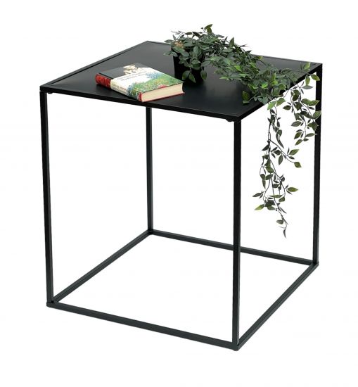 DanDiBo Couchtisch Schwarz Metall L Beistelltisch Wohnzimmer 96252 Tisch Beistelltisch 52 cm Sofatisch Küchentisch Modern